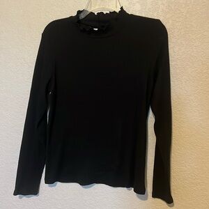 Mock neck ribbed shirt